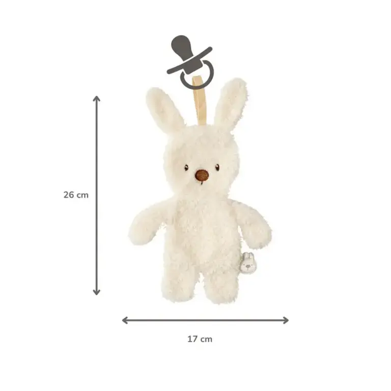 Nattou Teddy Baby Fopspeendoekje - Konijn - 26 cm - Ecru