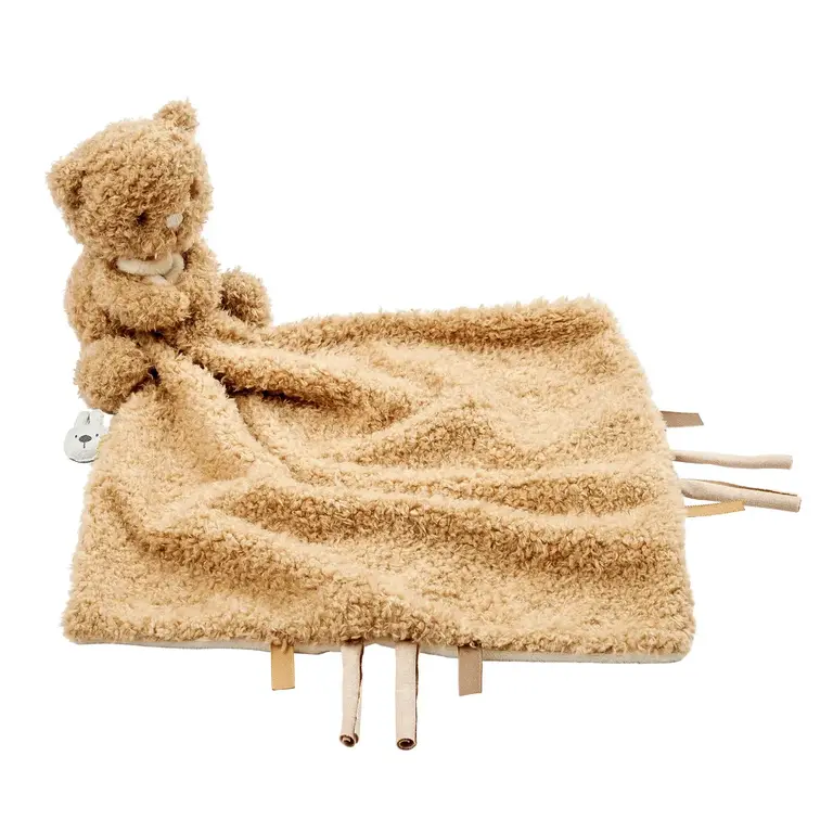 Nattou Teddy Baby Knuffeldoekje met Knuffel - Beer - 27 x 27 cm - Beige