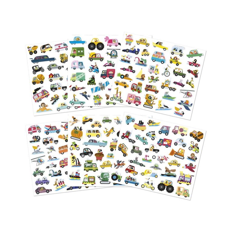 Janod Voertuigstickers 200Pcs