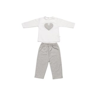 Living Nature Pyjama 2-delig voor meisjes Colette – Wit/Grijs