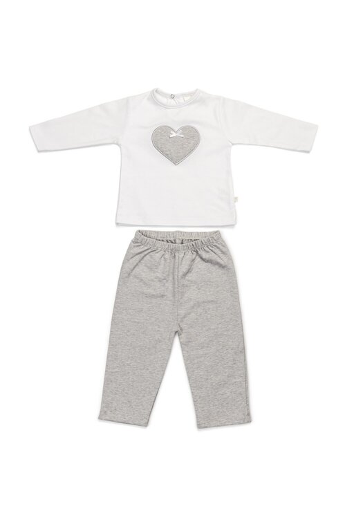 Living Nature Pyjama 2-delig voor meisjes Colette – Wit/Grijs