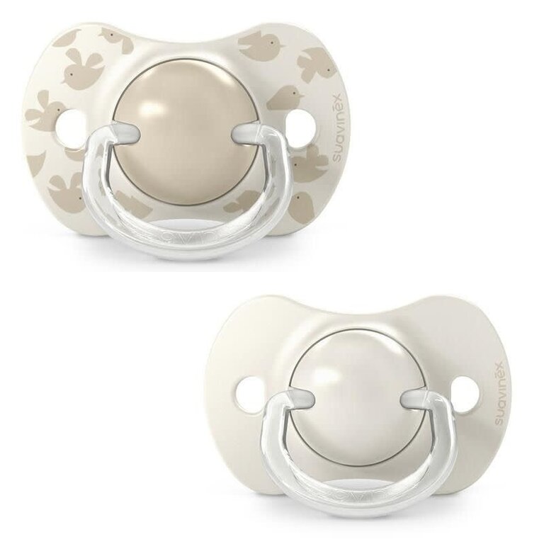 Suavinex Set 2 Symmetrische fopspeen SX Pro 6/18m Birdies Beige