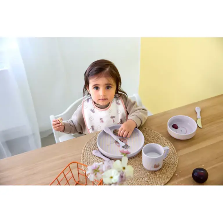 Lässig Set van 5 katoenen slabbetjes - Tiny Team Kat