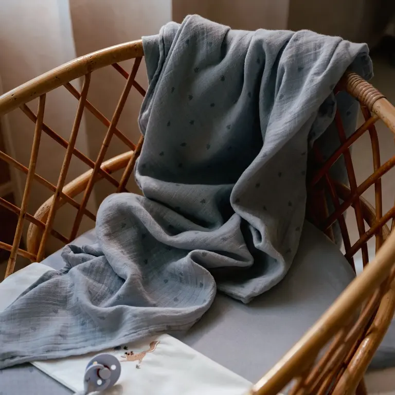 Little Dutch Swaddle - Blauw - Pure Denim Blue 70x70cm