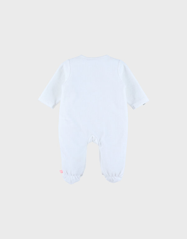 Noukie's Witte babypyjama's met olifantenborduursel in fluweel