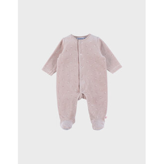 Noukie's Roze velours baby pyjama - Nappy Cat