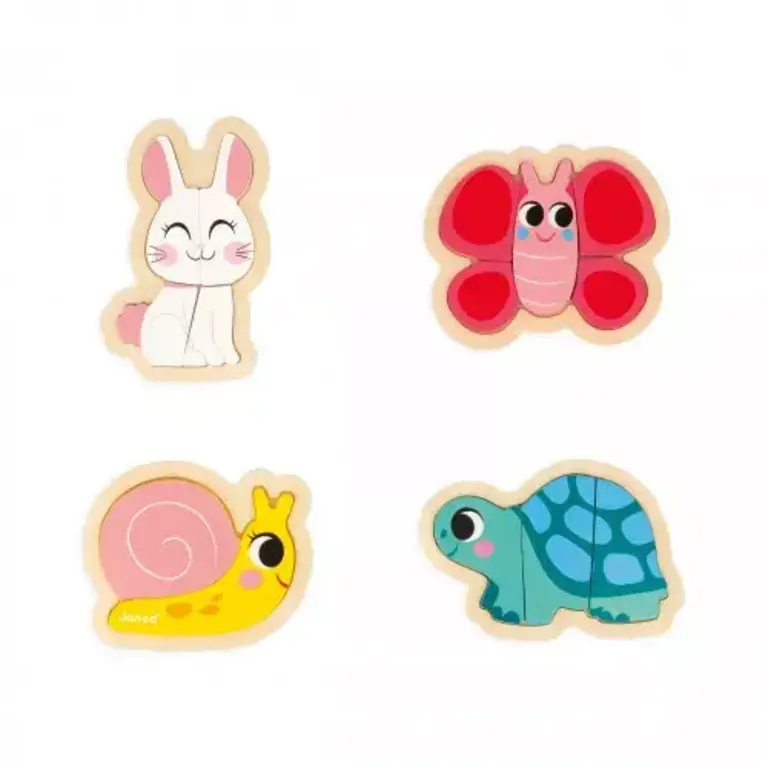 Janod 4 Evoluerende puzzels - Tuindieren