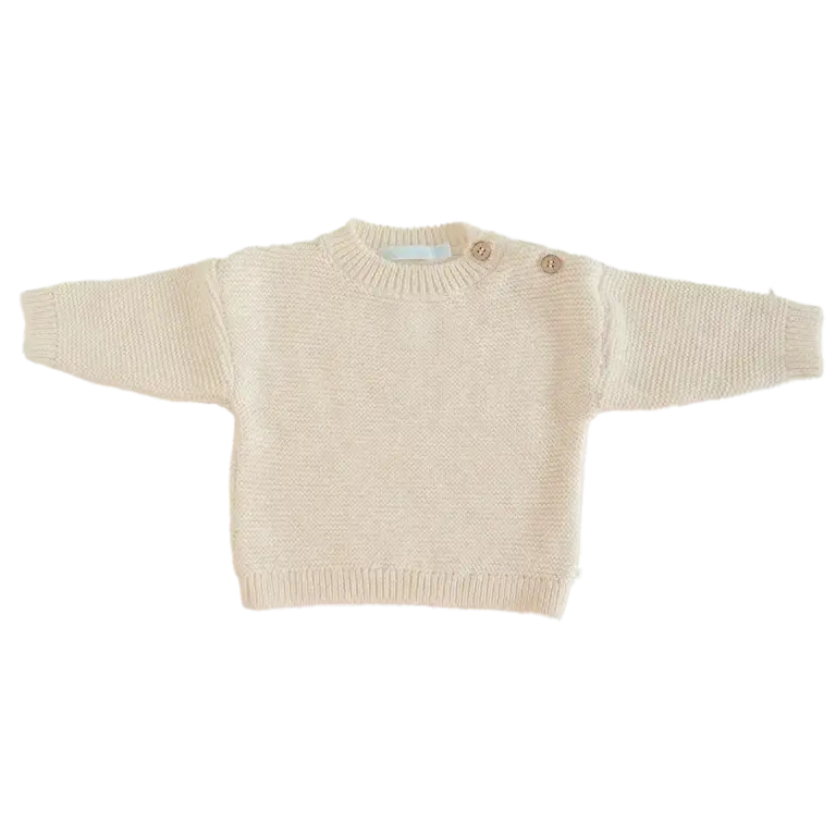 Bla Bla Bla Pullover Gebreid Seedpearl - Ecru