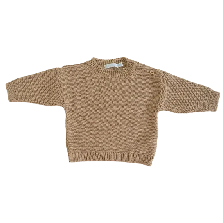 Bla Bla Bla Pullover Gebreid Cornstalk - Taupe