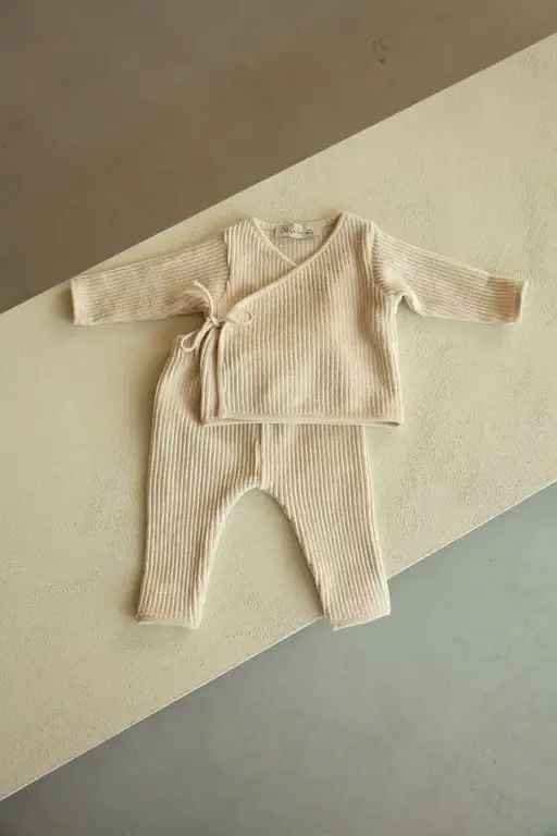 Witlof for Kids Set 2-delig Velvet Rib Soft Sand