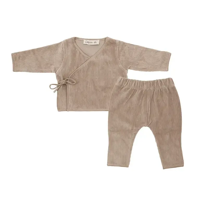 Witlof for Kids Set 2-delig Velvet Rib Urban Taupe