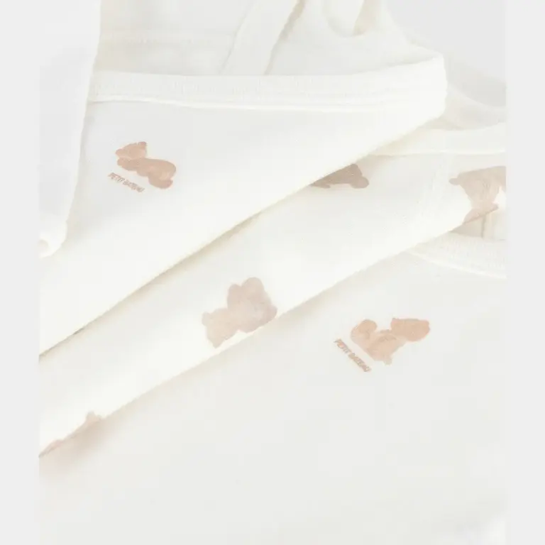 Petit Bateau 3 katoenen babyrompertjes lange mouwen en print
