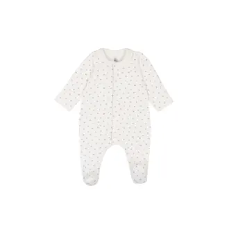 Petit Bateau Fluwelen babypyjama met kraag en hartjesprint Blauw
