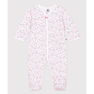 Petit Bateau Babypyjama van fluweel met bloemenprint