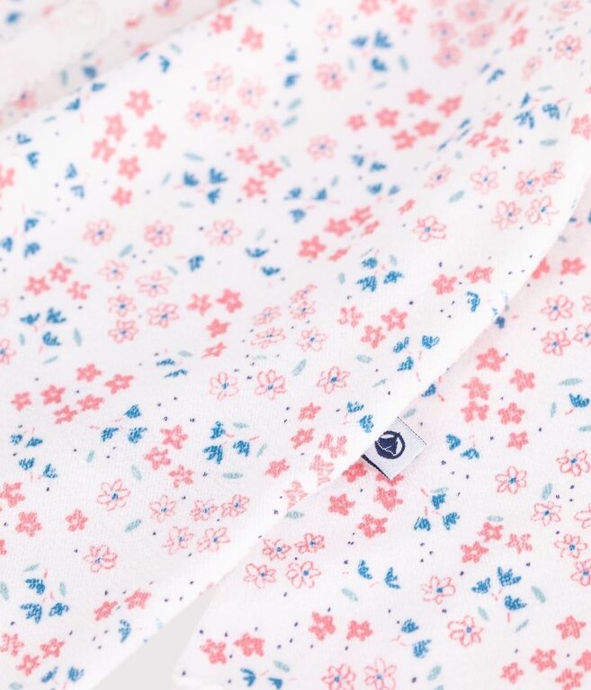 Petit Bateau Babypyjama van fluweel met bloemenprint
