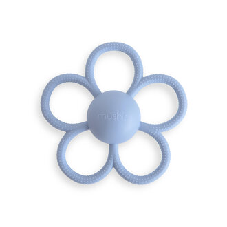 Mushie Rattle Daisy Teether - Faded Denim