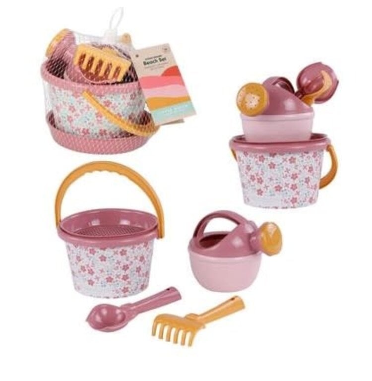 Little Dutch Pink Flower Strandset 9,5cm 5 dlg