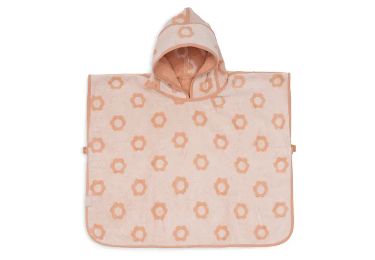 Jollein Badponcho Badstof Jacquard Flower Reversible