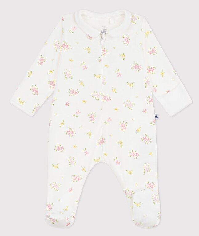 Petit Bateau Katoenen babypyjama met bloemenprint