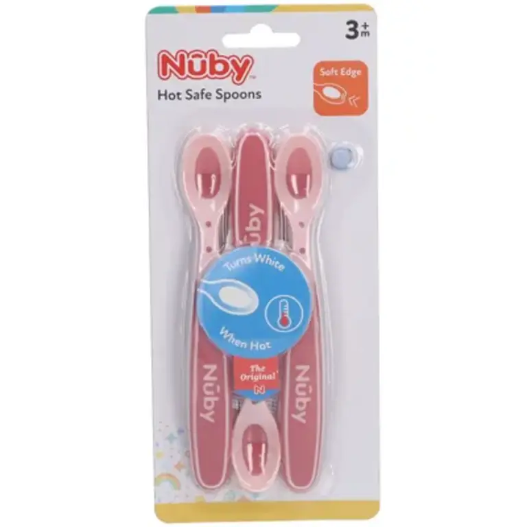 Nuby 3 Warmtegevoelige Lepels - 4M+ - Roze