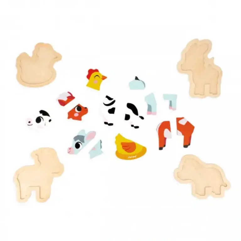 Janod 4 Evolutionaire Puzzels - Boerderijdieren