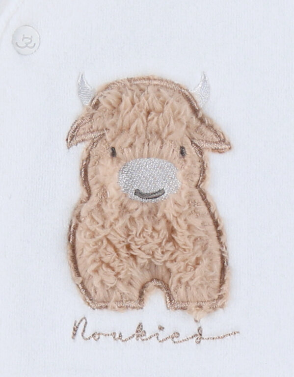 Noukie's Witte velours pyjama met borduursel – Fluffy