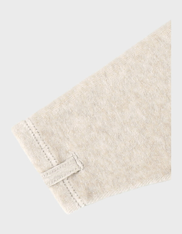 Noukie's Beige velours pyjama met beertje– Orso