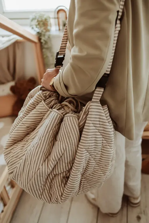 Play & Go Opbergzak/Speelkleed - Stripes Blue Organic