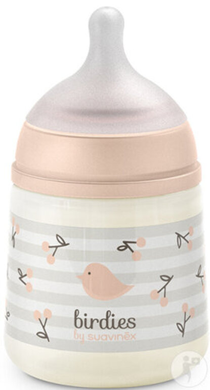 Suavinex 150 ml zuigfles met SX Pro S Birdies speen Roze