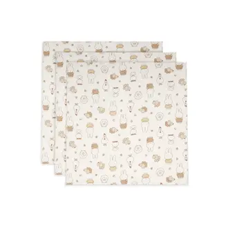 Jollein Hydrofiele Doek Small 70x70cm - Miffy Family Farm - 3 Stuks