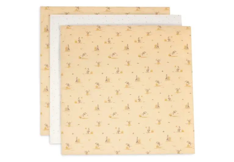 Jollein Hydrofiele Doek Small 70x70cm - Kangaroots - 3 Stuks