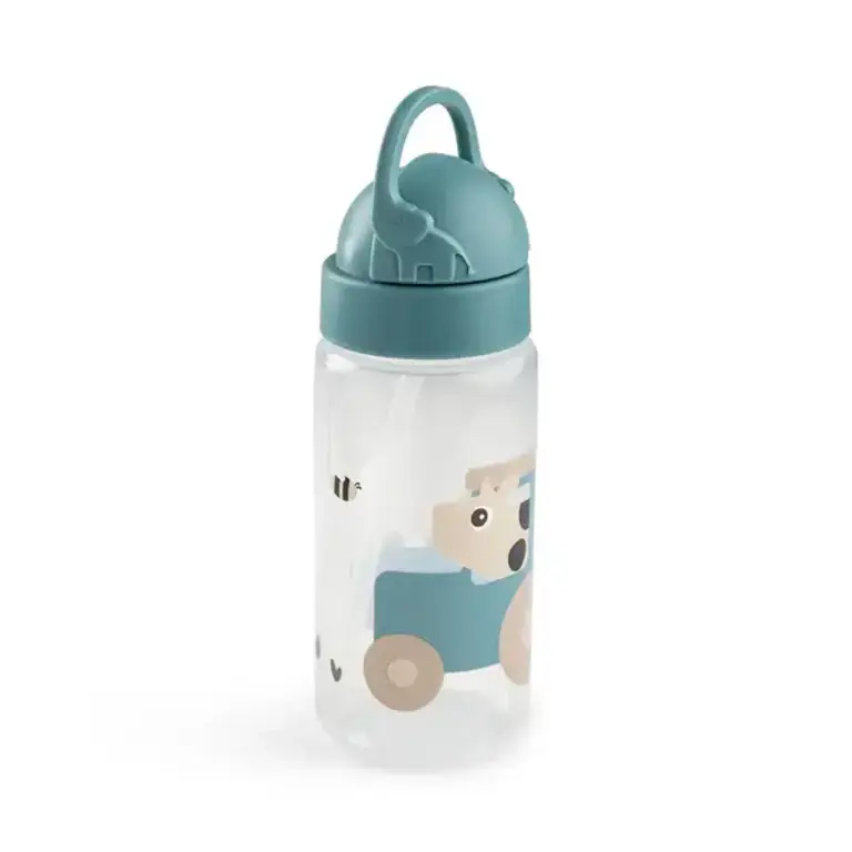 Done by Deer Straw bottle - Tiny farm - Blue - 350 ml