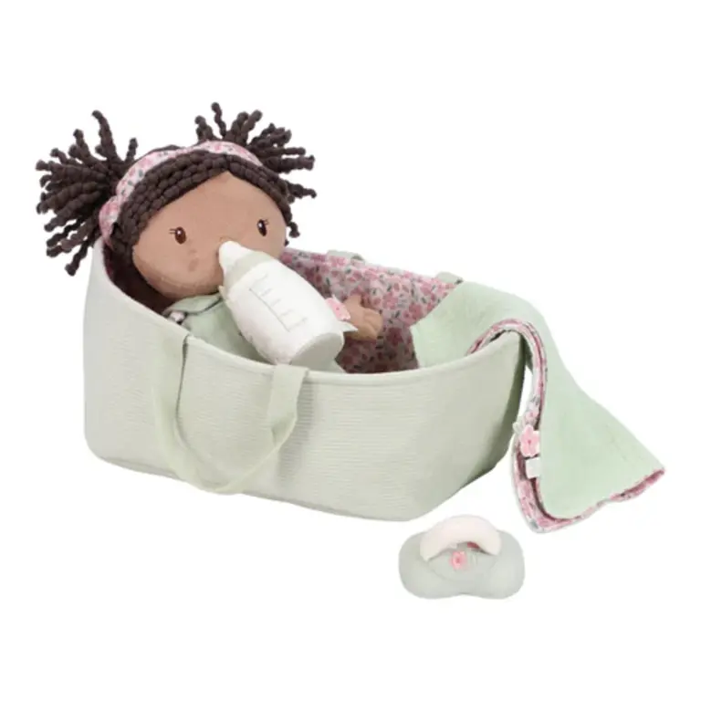 Little Dutch Knuffel babypop in mandje Evi - 30 cm
