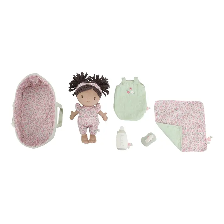 Little Dutch Knuffel babypop in mandje Evi - 30 cm