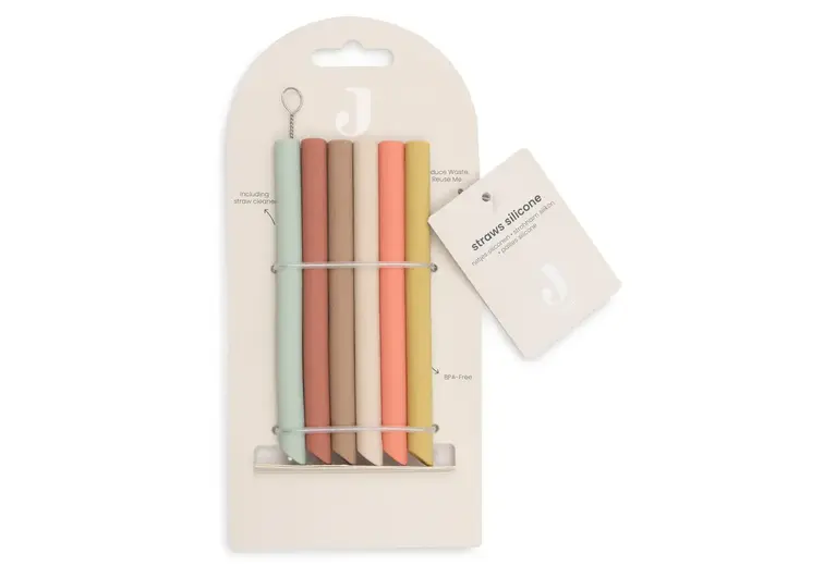 Jollein Siliconen Rietjes - Mixed Shades 6-pack