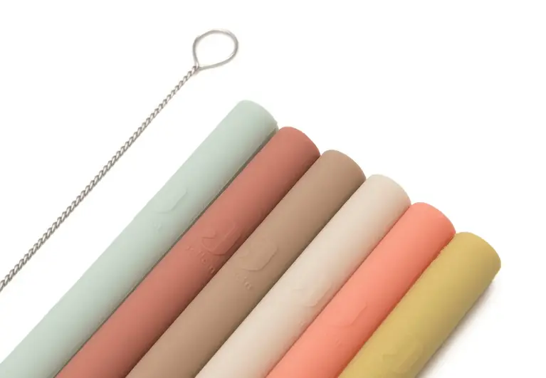 Jollein Siliconen Rietjes - Mixed Shades 6-pack