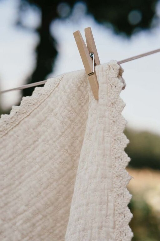 Koeka Wiegdeken lace Elba - 75x100 - Natural