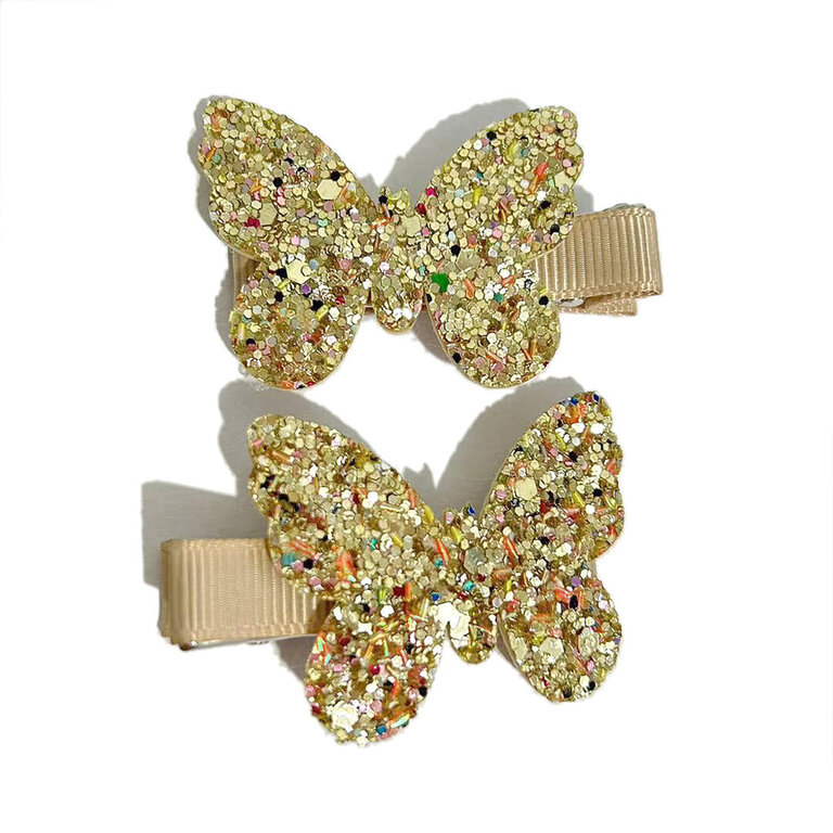 Busy Lizzie Clips - Butterflies - Glitter