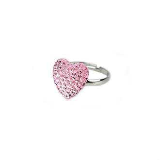 Busy Lizzie Ring - Sparkle - Heart pink