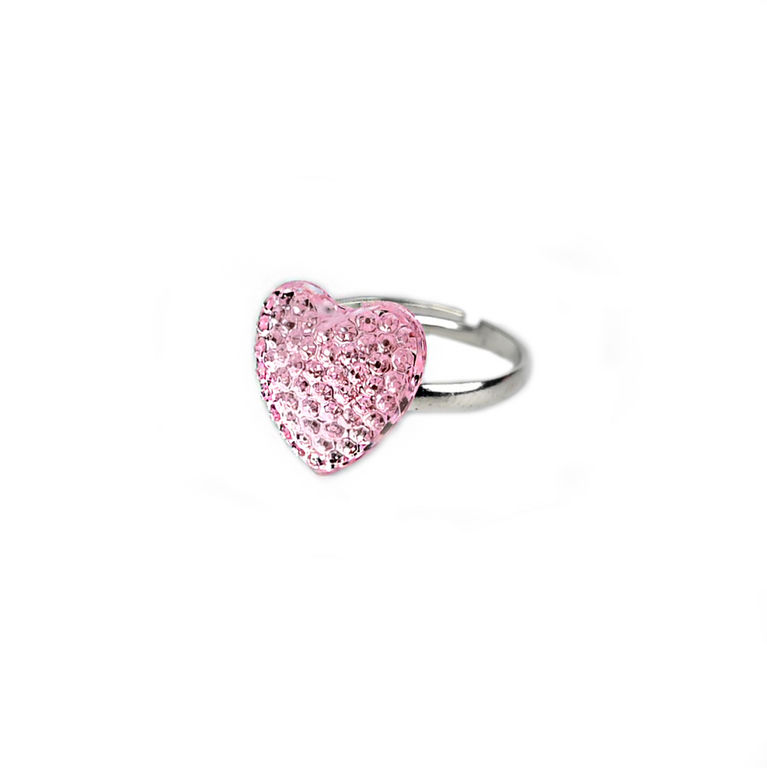 Busy Lizzie Ring - Sparkle - Heart pink