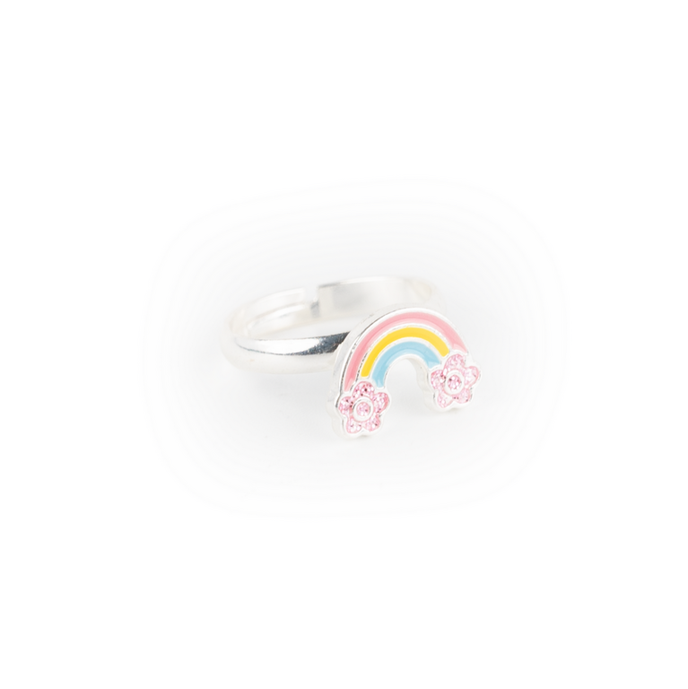 Busy Lizzie Ring - Rainbow with flowers
