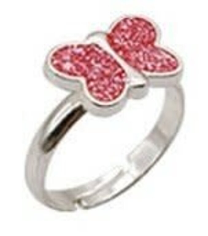 Busy Lizzie Ring - Pink Butterfly