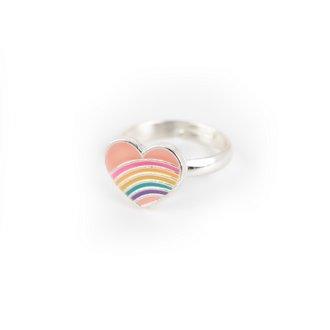 Busy Lizzie Ring - Rainbow heart
