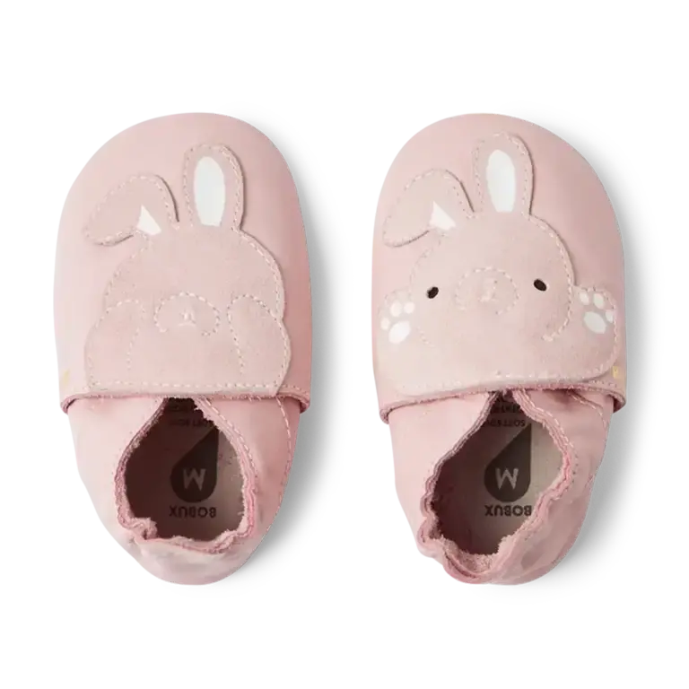 Bobux Soft Soles Peek A Boo Bunny Ballet Pink | Roze