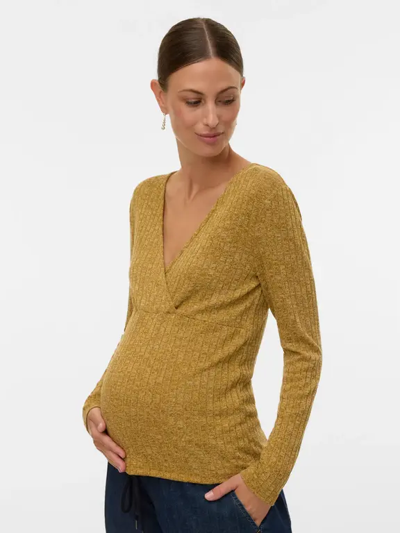 Mama;Licious MLZENIA TESS  Top Dried Tobacco/Me lange