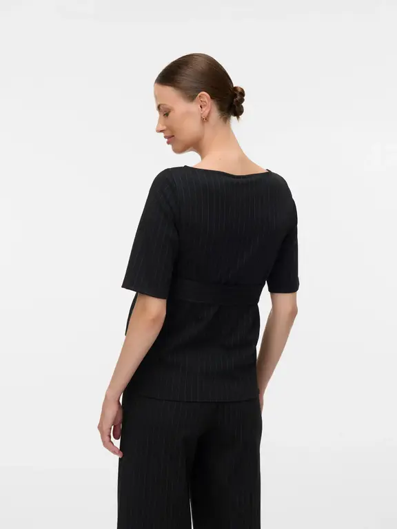 Mama;Licious MLTALIA 24 Top Black/Grey Pinst