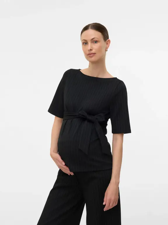 Mama;Licious MLTALIA 24 Top Black/Grey Pinst