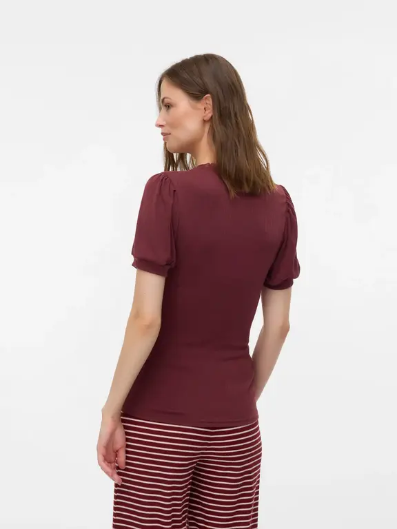 Mama;Licious MLTRISH TESS  Lace Top Pomgranate