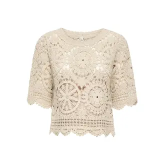 Only OLMWATERLY Crochet O-Neck Top