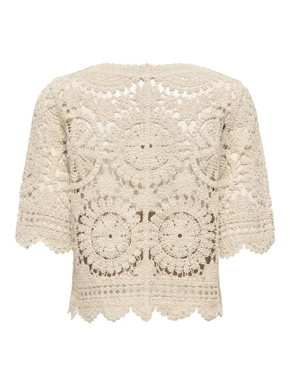 Only OLMWATERLY Crochet O-Neck Top